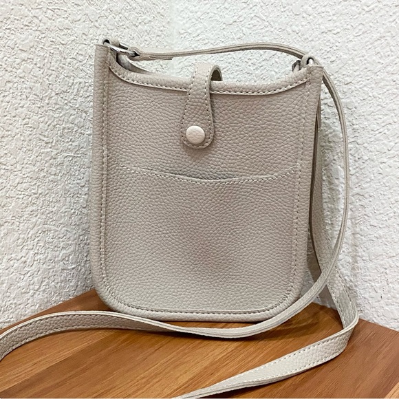 BARBAROSSA Neutral Stone Perforated Horse Design Poly/PVC Crossbody Bag - Picture 5 of 16